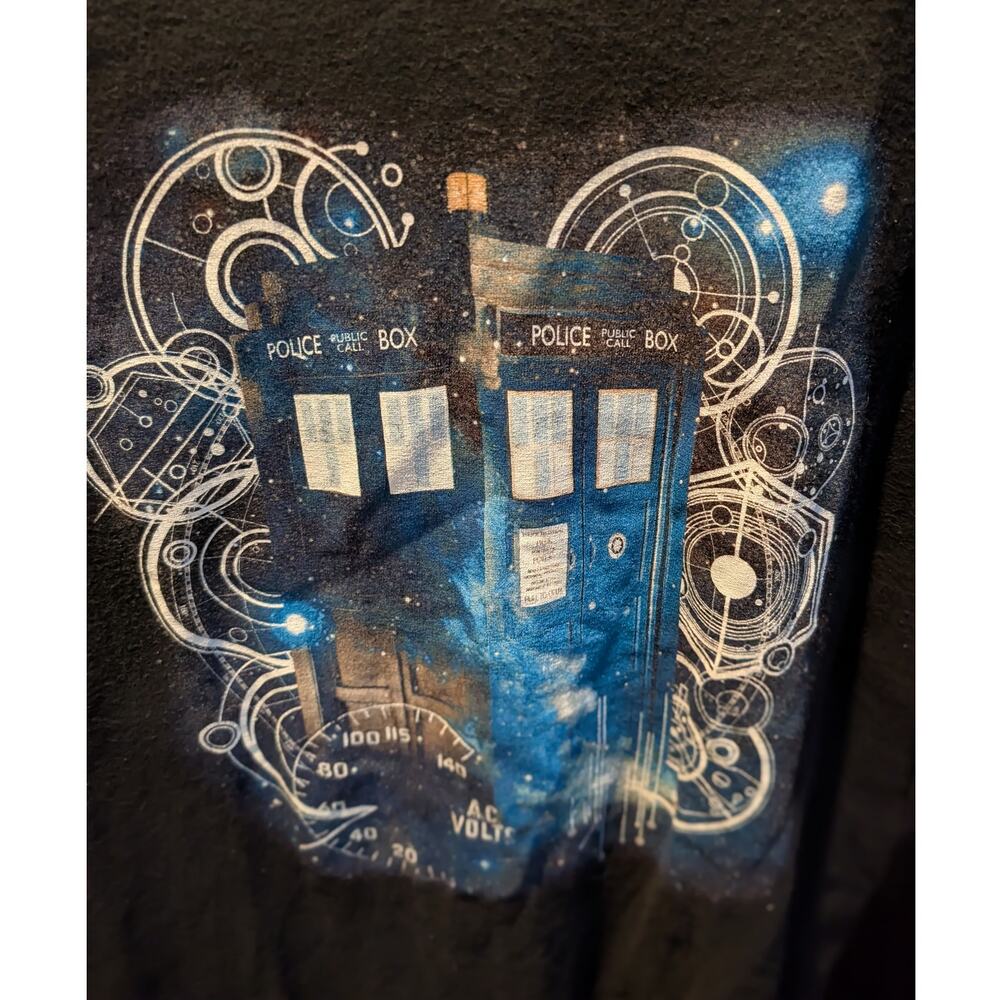 Doctor Who TARDIS Graphic T-Shirt Black Sci Fi Whovian Tee XL